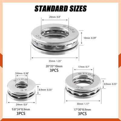 25*52*18 mm Pièces de motocyclettes en acier chrome 51305 roulement à billes de poussée avec cage en acier